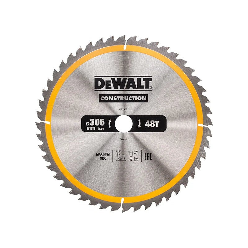DEWALT Power Tools Stationary Construction Circular Saw Blade 305 x 30mm x 48T