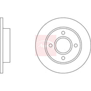 Apec 2 x Solid Front Brake Discs DSK253