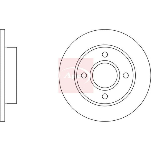 Apec 2 x Solid Front Brake Discs DSK253