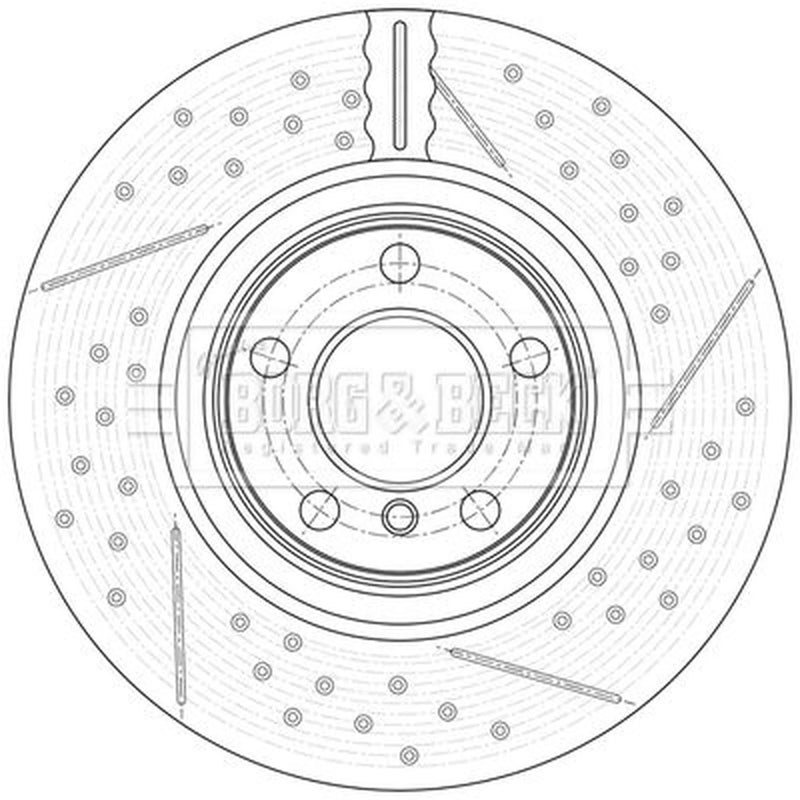 Borg & Beck 2 x Perforated/Vented Rear Brake Discs BBD6169S