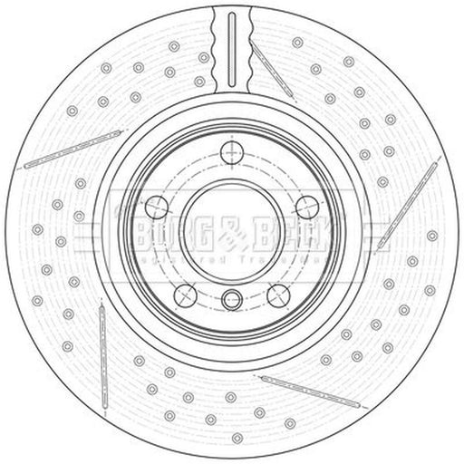 Borg & Beck 2 x Perforated/Vented Rear Brake Discs BBD6169S