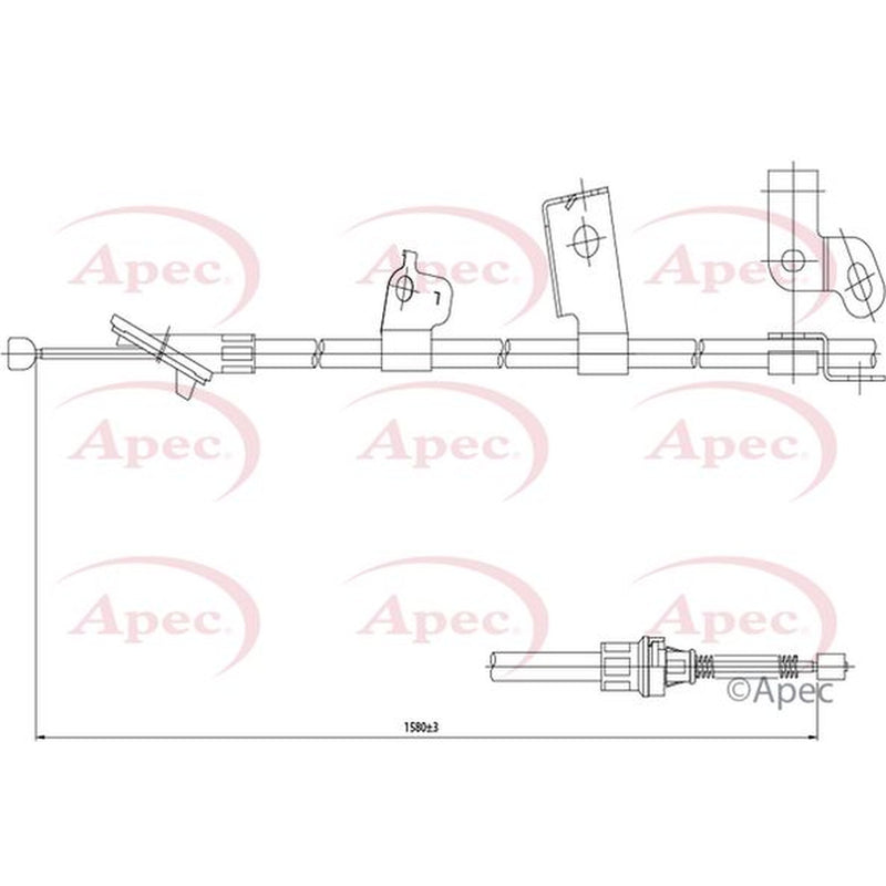 Apec Handbrake Cable Left Rear CAB1448
