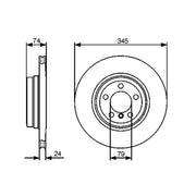 Bosch 2 x Vented Rear Brake Discs 0 986 479 440