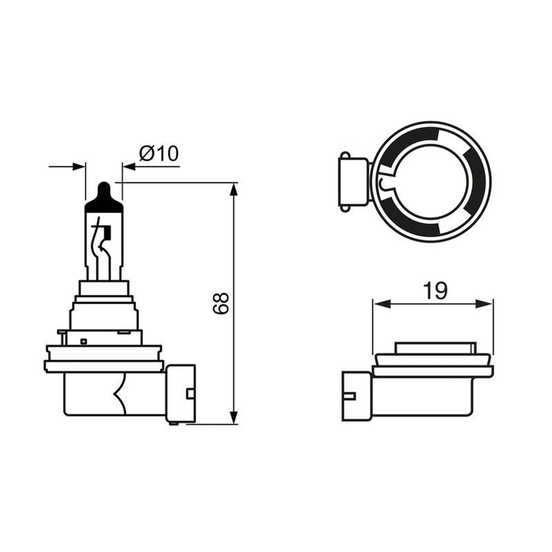 Bosch Front Fog Light Bulb PGJ19-3 12V 19W 1 987 302 089