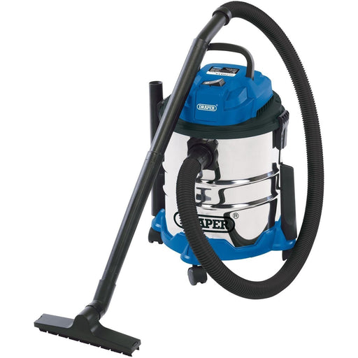 Draper Wet and Dry Vacuum Cleaner with Stainless Steel Tank, 20L, 1250W 20515 Draper  - Town Parts