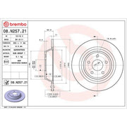Brembo 2 x Solid Rear Brake Discs 08.N257.21
