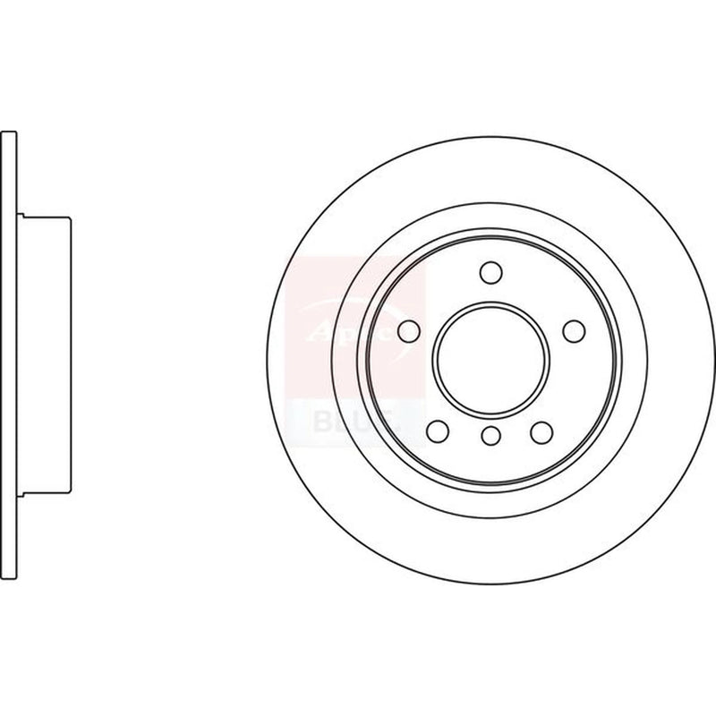 Apec 2 x Solid Rear Brake Discs SDK6813