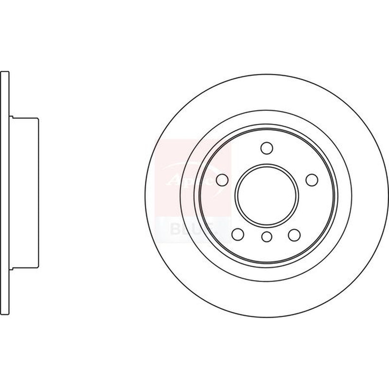 Apec 2 x Solid Rear Brake Discs SDK6813