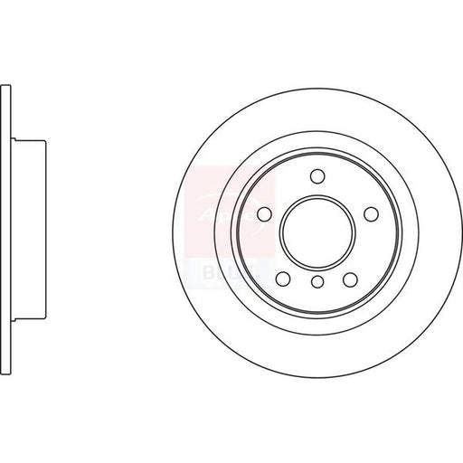 Apec 2 x Solid Rear Brake Discs SDK6813