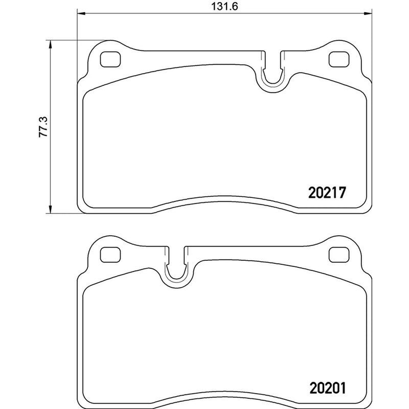 Brembo 4 x Front Brake Pad Set P02002