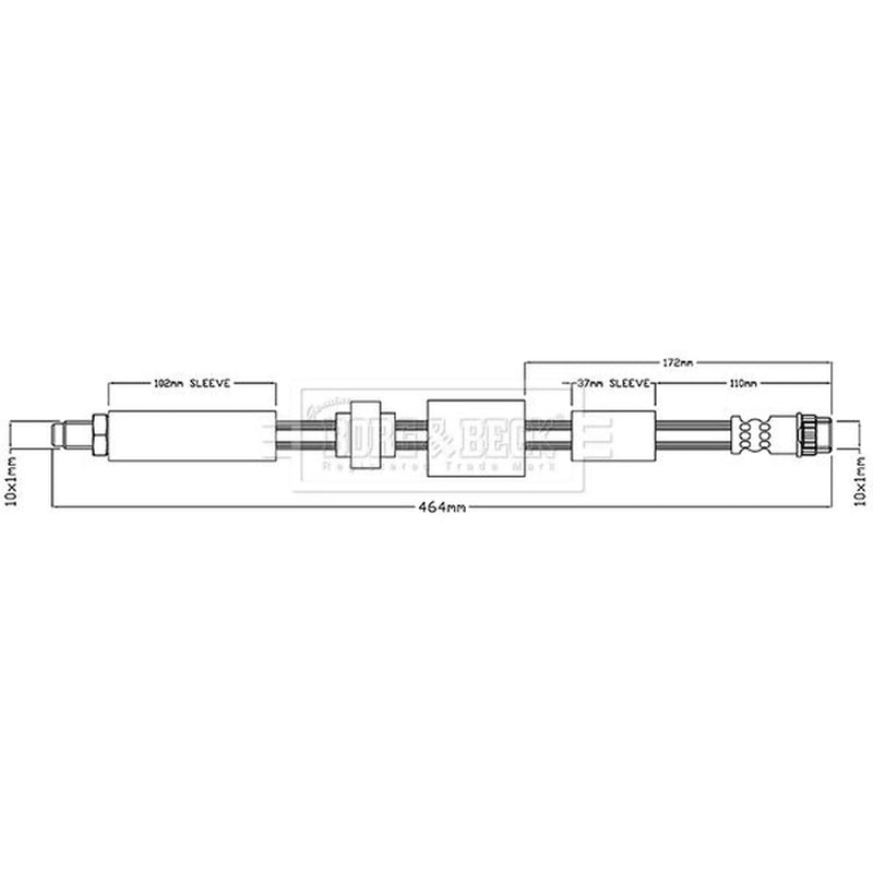 Borg & Beck Brake Hydraulic Hose Line Front Left BBH7516