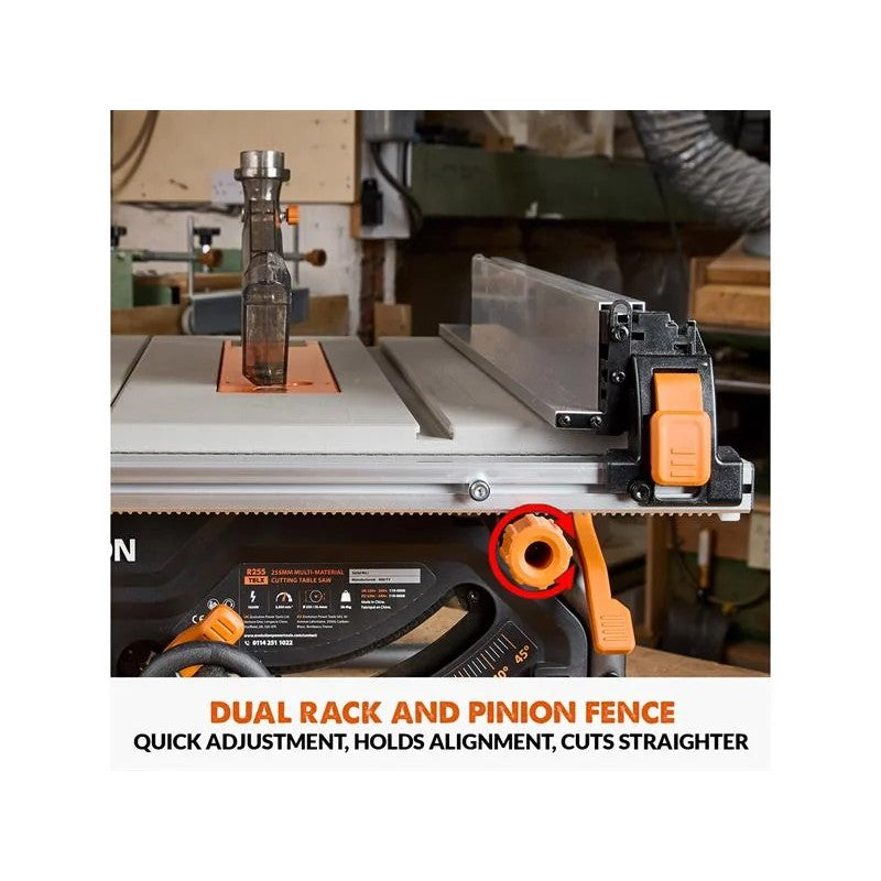 Evolution R255TBL+ Portable Jobsite Table Saw 1800W 240V - 119-0011