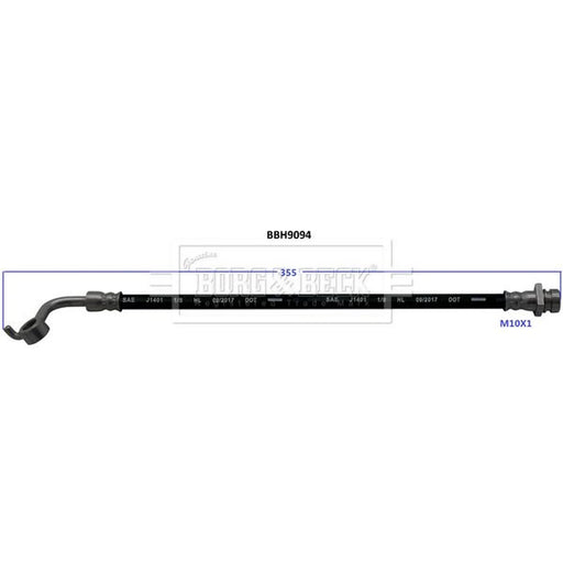 Borg & Beck Brake Hydraulic Hose Line Rear Right BBH9094
