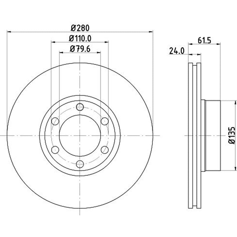 DON 2 x Front Brake Discs PCD18052