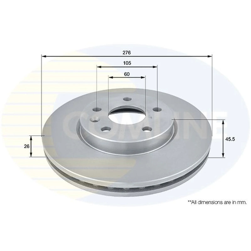 Comline 2 x Front Brake Discs ADC1151V