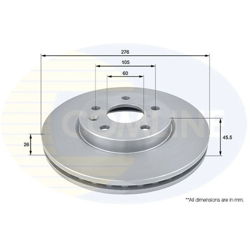 Comline 2 x Front Brake Discs ADC1151V