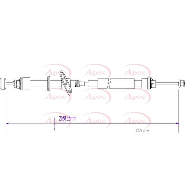 Apec Handbrake Cable Left Rear CAB1156