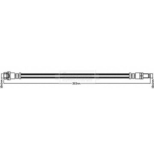 Borg & Beck Brake Hydraulic Hose Line Rear Left BBH8402