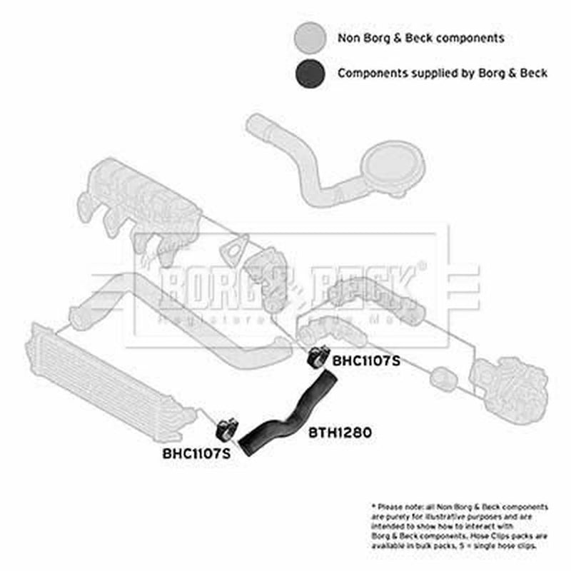 Borg & Beck Intercooler Turbo Charge Air Hose BTH1280
