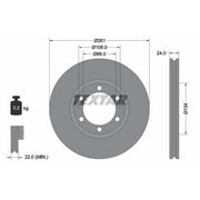 Textar 2 x Vented Front Brake Discs 92234700