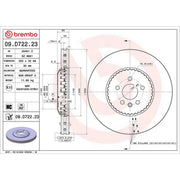 Brembo 2 x Steel Front Brake Disc Hub Brake Discs 09.D722.23