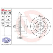 Brembo 2 x Solid Rear Brake Discs 08.B044.10