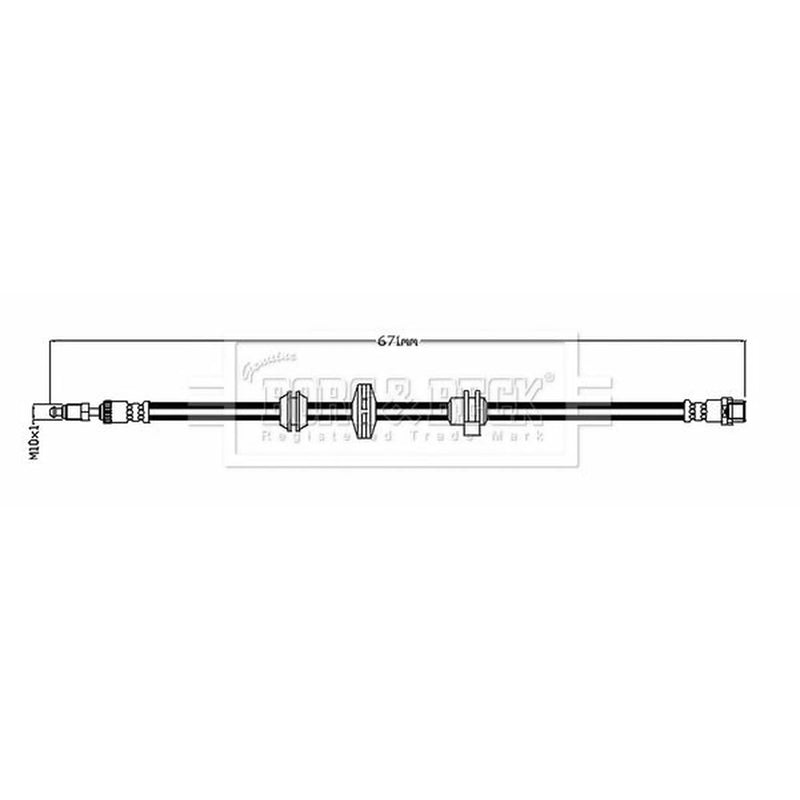 Borg & Beck Brake Hydraulic Hose Line Front Left BBH8777