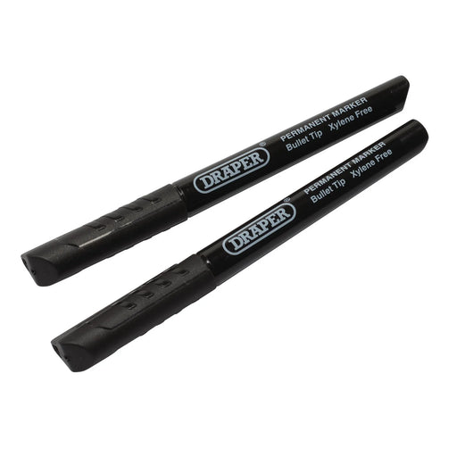 Draper Marker Pens, Black, Pack of 2