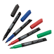 Draper Marker Pens, Multicoloured Pack of 4