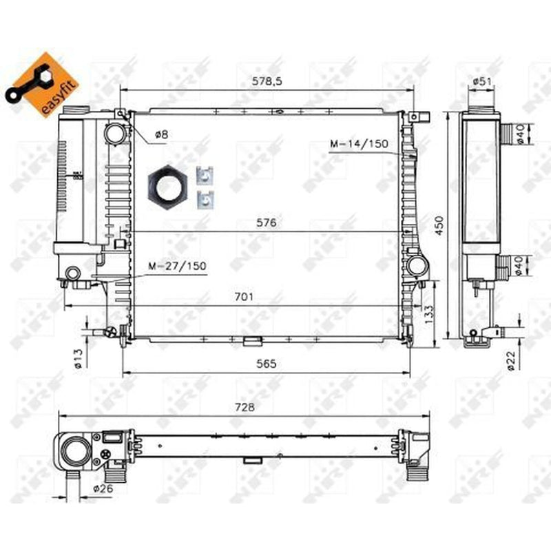NRF Engine Radiator 53852