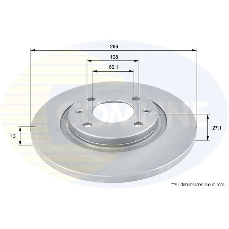 Comline 2 x Front Brake Discs ADC1521