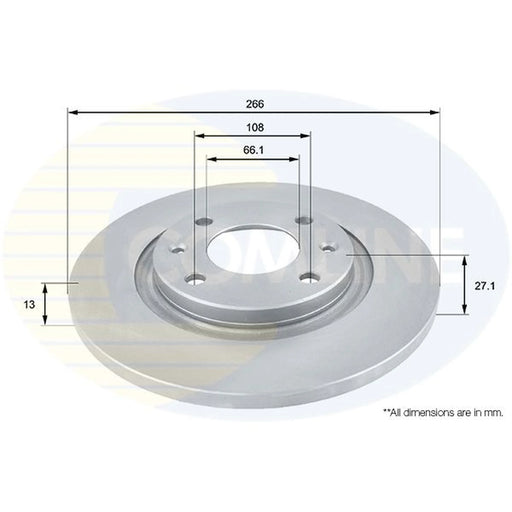 Comline 2 x Front Brake Discs ADC1521