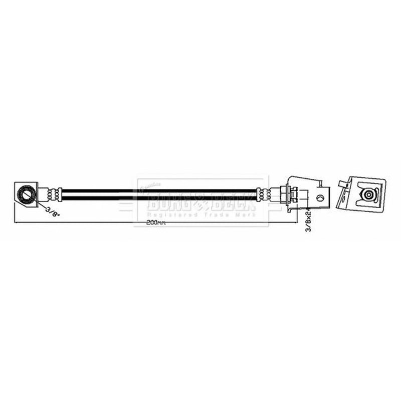 Borg & Beck Brake Hydraulic Hose Line Rear BBH7627
