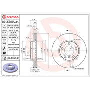 Brembo 2 x Internally Vented Front Brake Discs 09.5390.31