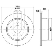 DON 2 x Solid Rear Brake Discs PCD23092