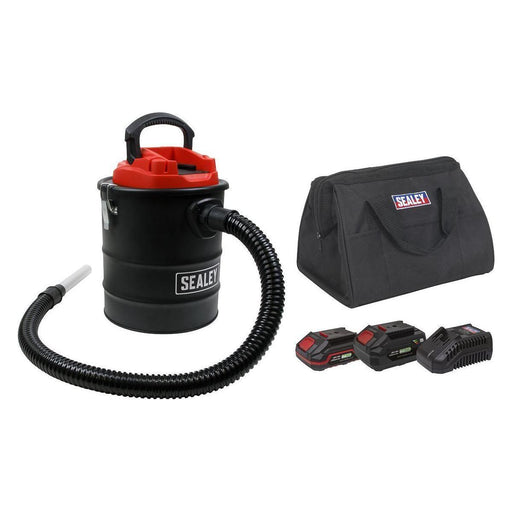 Sealey Handheld Ash Vacuum Cleaner 20V SV20 Series 15L Kit 2 Batteries Sealey  - Town Parts