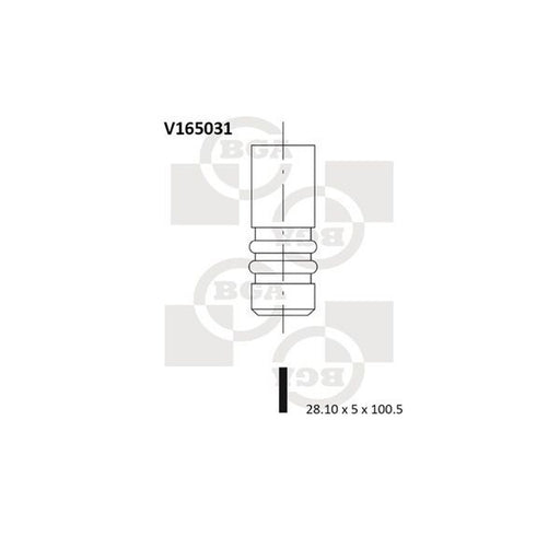 BGA Engine Exhaust Valve 28mm Head V165031