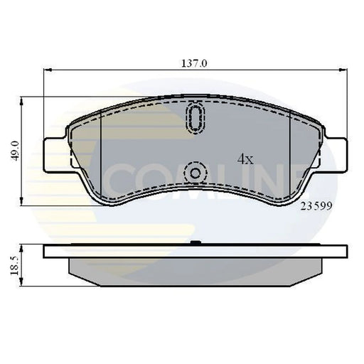Comline 4 x Front Brake Pad Set CBP01033