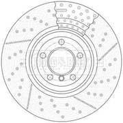 Borg & Beck 2 x Perforated/Vented Front Brake Discs BBD7007S