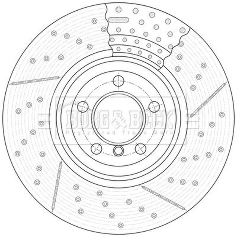 Borg & Beck 2 x Perforated/Vented Front Brake Discs BBD7007S