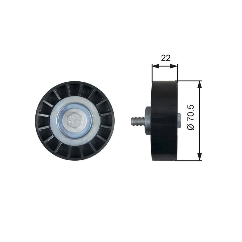 Gates V-Ribbed Belt Deflection/Guide Pulley T36607