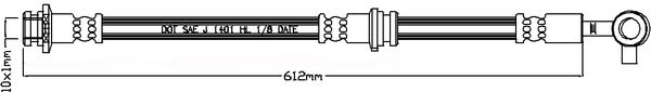 Abtex Brake Hydraulic Hose Line Front Left