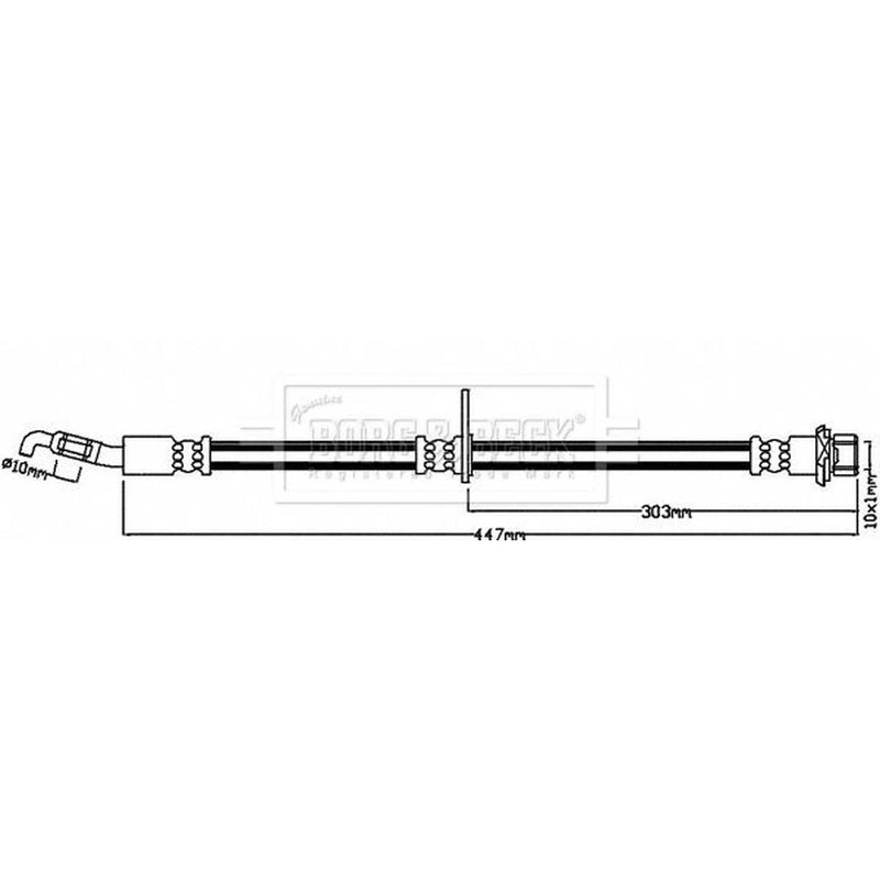 Borg & Beck Brake Hydraulic Hose Line Front Left BBH8235
