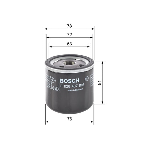 Genuine Bosch Car Oil Filter P7005 Fits Saab 9-3 T16 - 2.0 - 98-03 F026407005 Bosch  - Town Parts