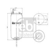 Febi Air Suspension Bellow 240mm Rear Right 35676