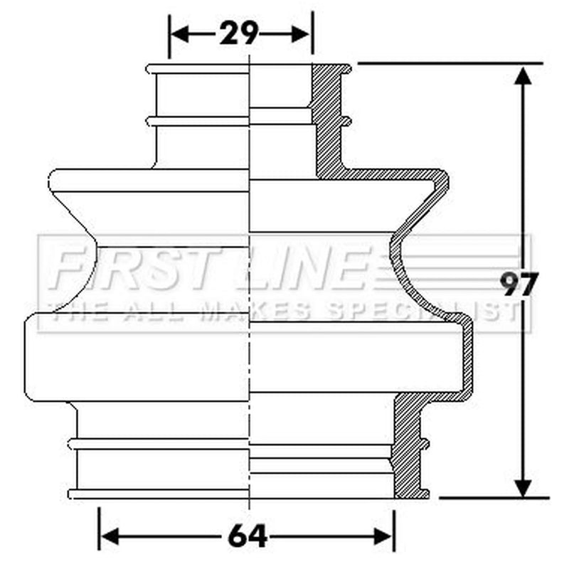 First Line Drive Shaft Bellow Kit Rear Left FCB6288