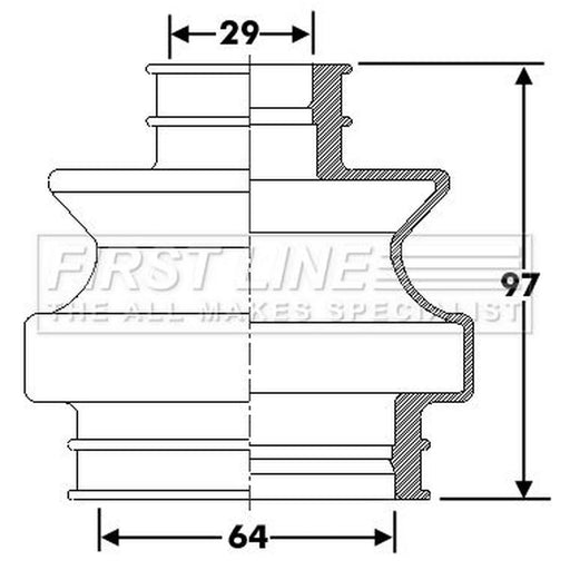 First Line Drive Shaft Bellow Kit Rear Left FCB6288