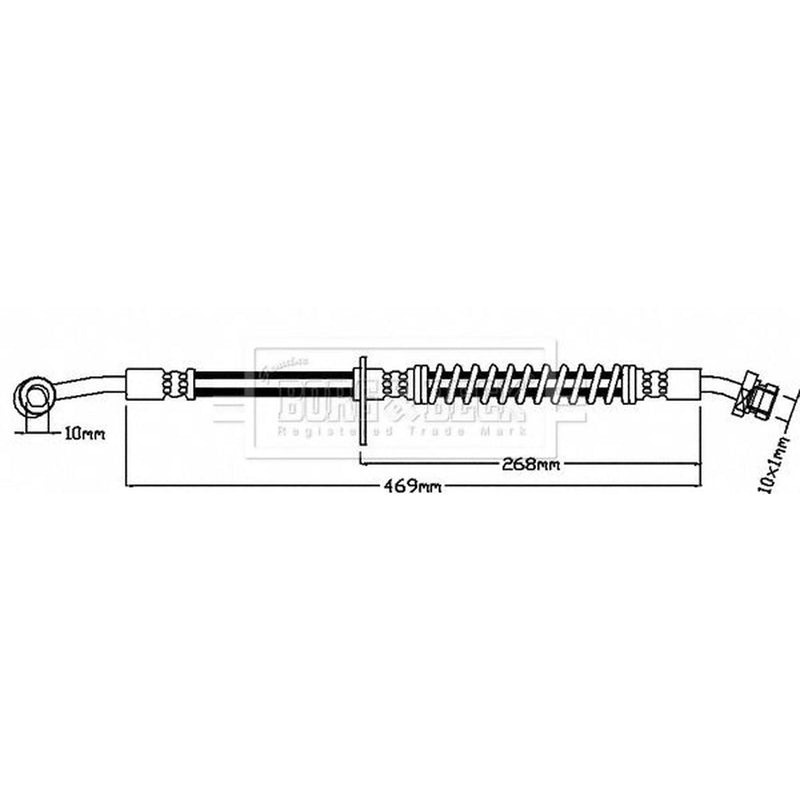 Borg & Beck Brake Hydraulic Hose Line Front Left BBH8151