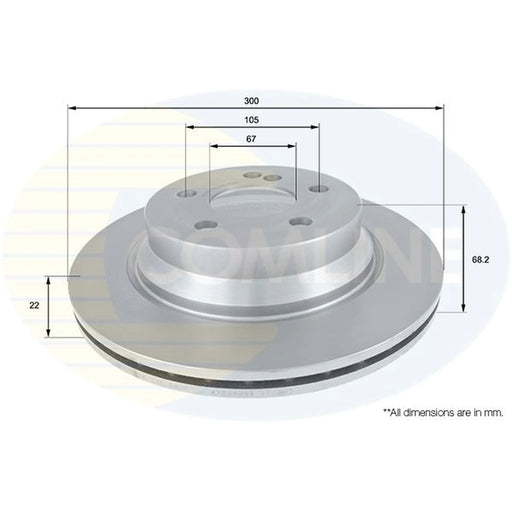 Comline 2 x Internally Vented Rear Brake Discs ADC1626V