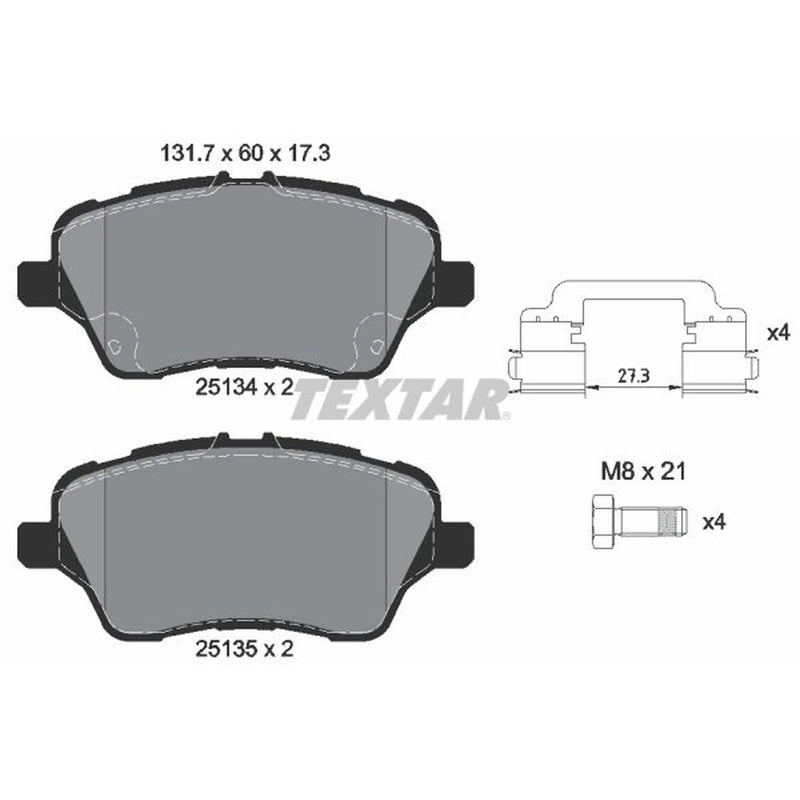 Textar Front Brake Pad Set 2513402